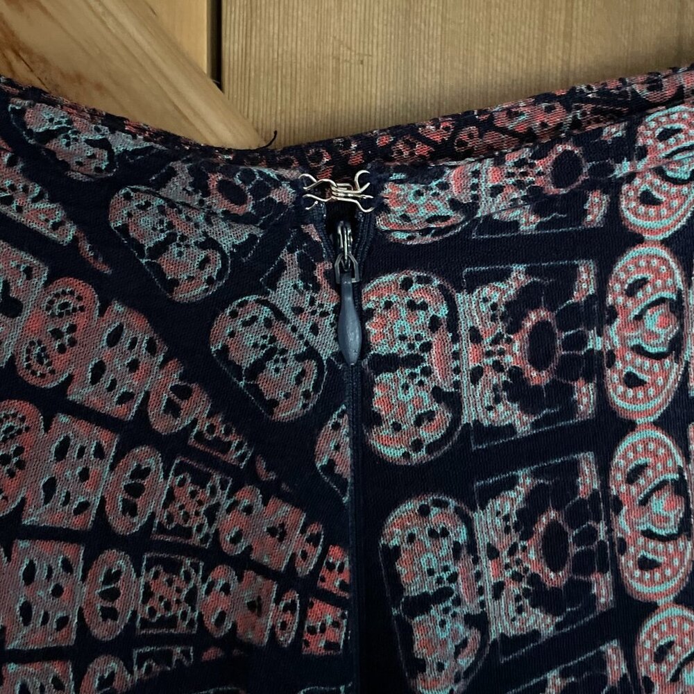 YIREH Boho Maxi Flare Skirt, Mandela Blue/Purple Sustainable, Festival Sz. XS - Picture 5 of 7